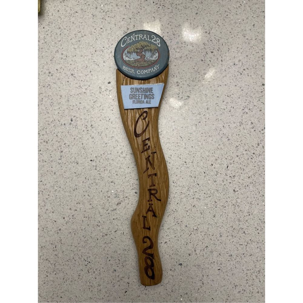 Central 28 beer company Wooden beer tap Florida brewery “sunshine greetings”